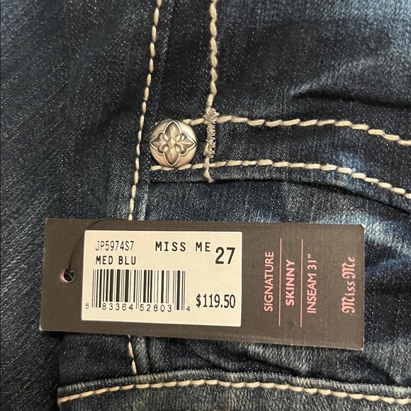 Miss Me Dark Blue Embellished Women's Jeans - Picture 4 of 10